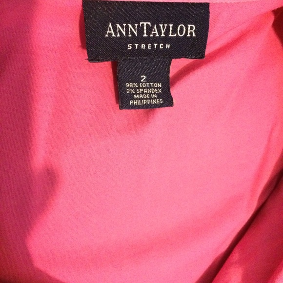 sale Ann Taylor pink button down sz2 - Picture 2 of 6